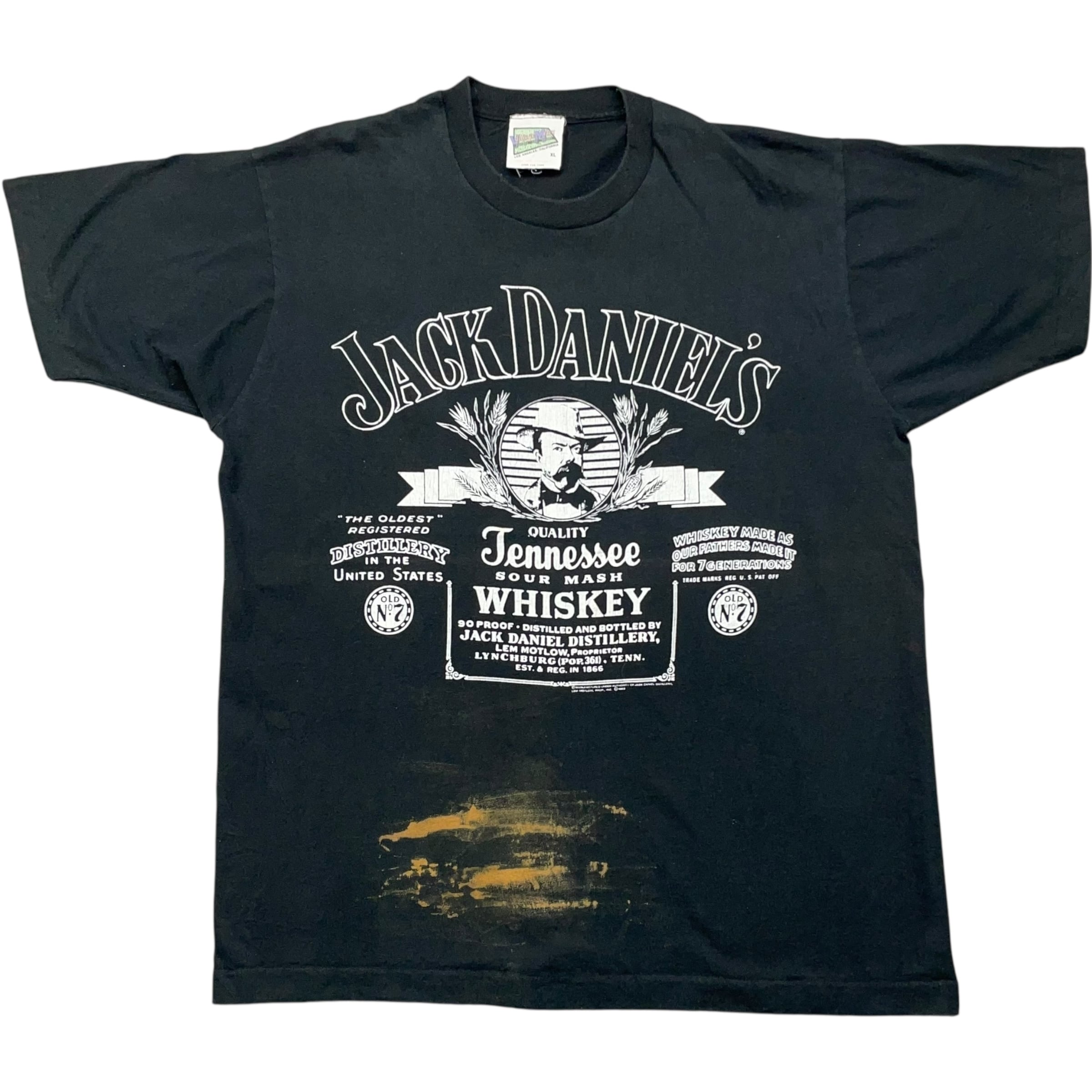 《XL》Village Meus Tシャツ フロントプリント JACK DANIEL'S ジャック・ダニエルズ シングルステッチ USA製 90年代 vintage no.8540