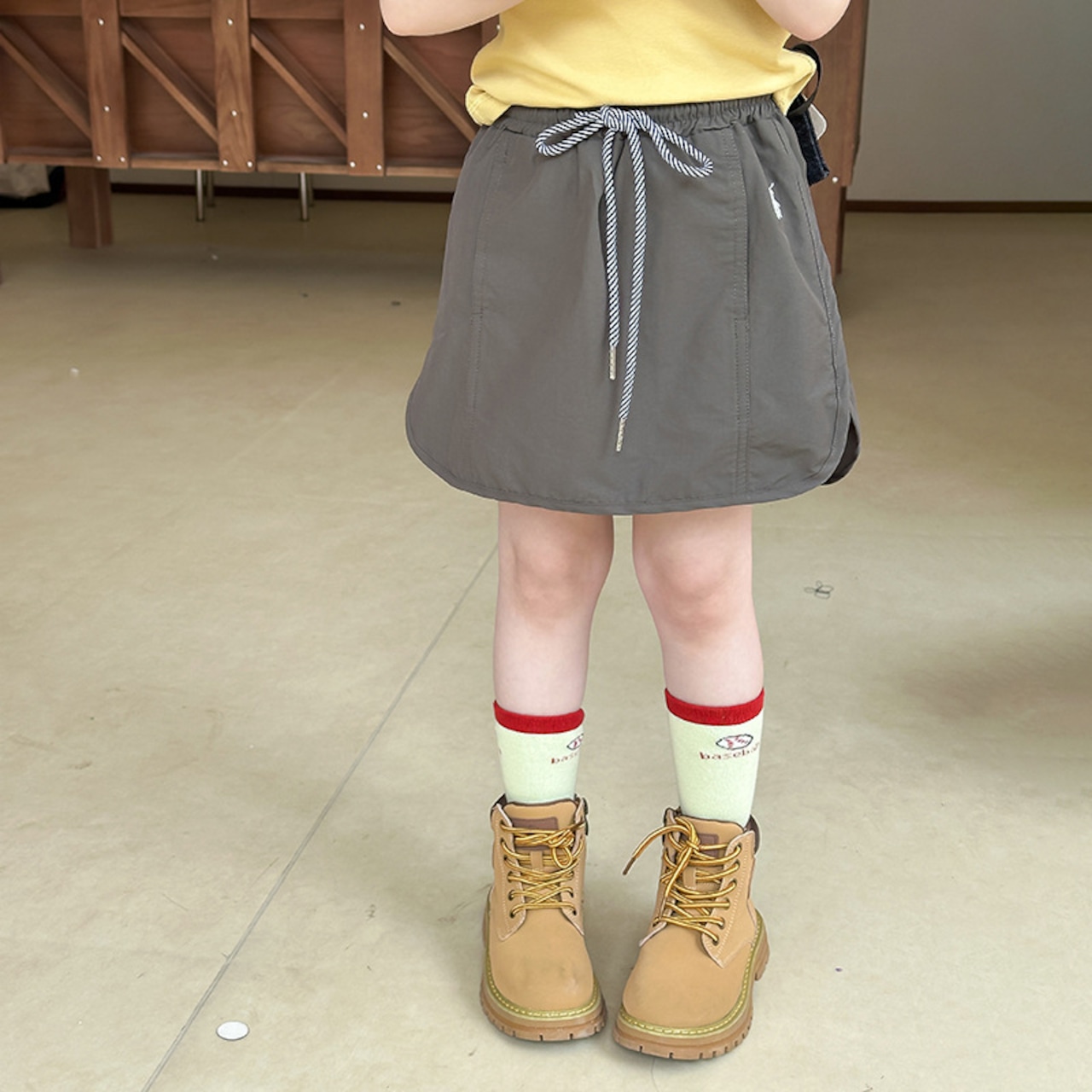 夏カーゴドローストリングスカート