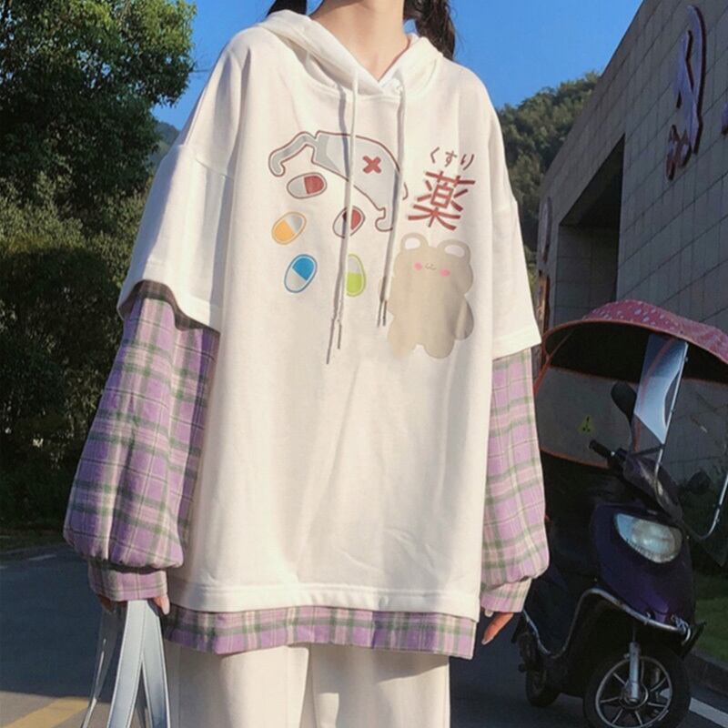 スプリングオータム薄手セーター レディーススタイルルーズトップス ロング ストリート 大人ガーリー スウィート キュート カジュアル 春物 秋物 萌量不足42358836498