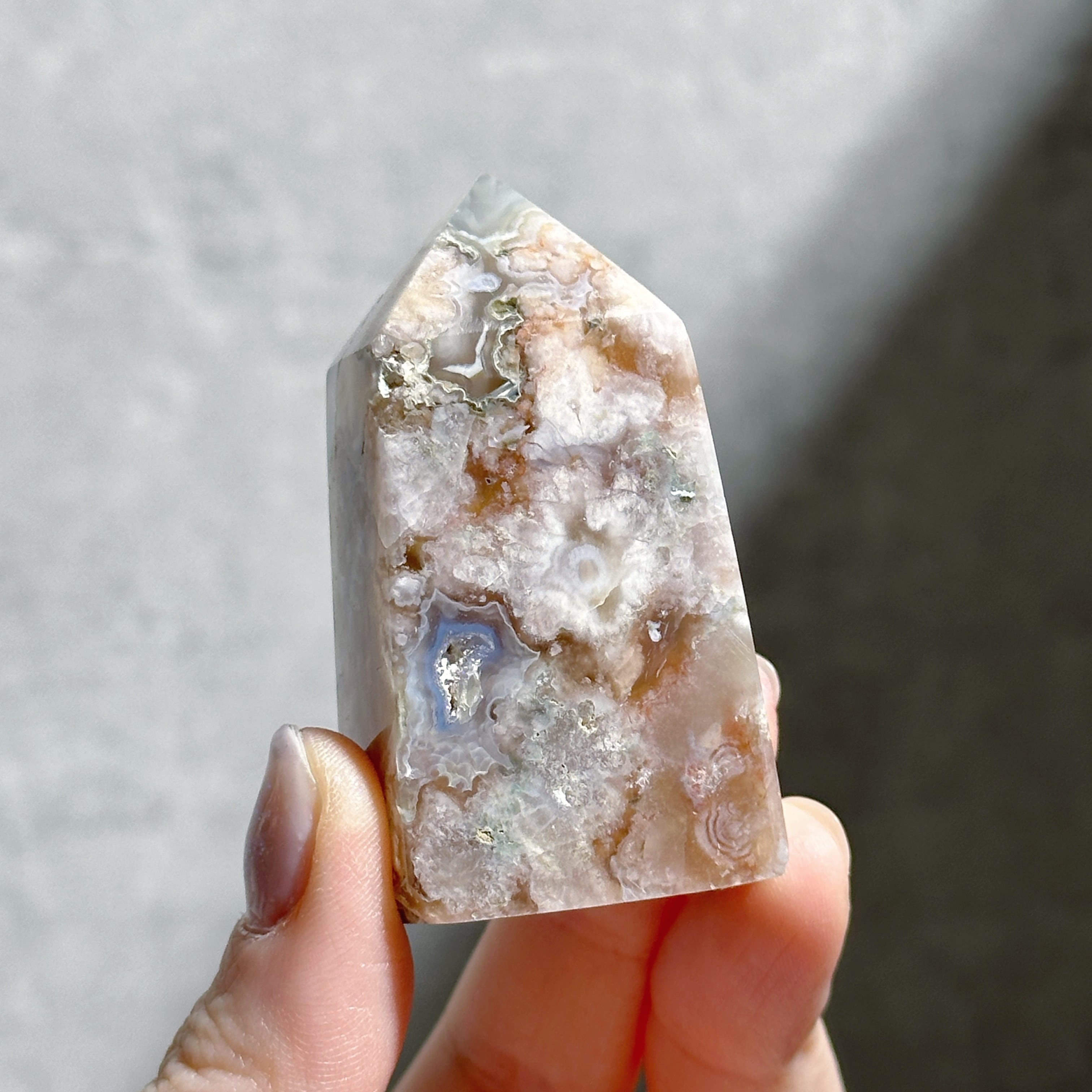 ブルーフラワーアゲート タワー型 22◇Blue Flower agate