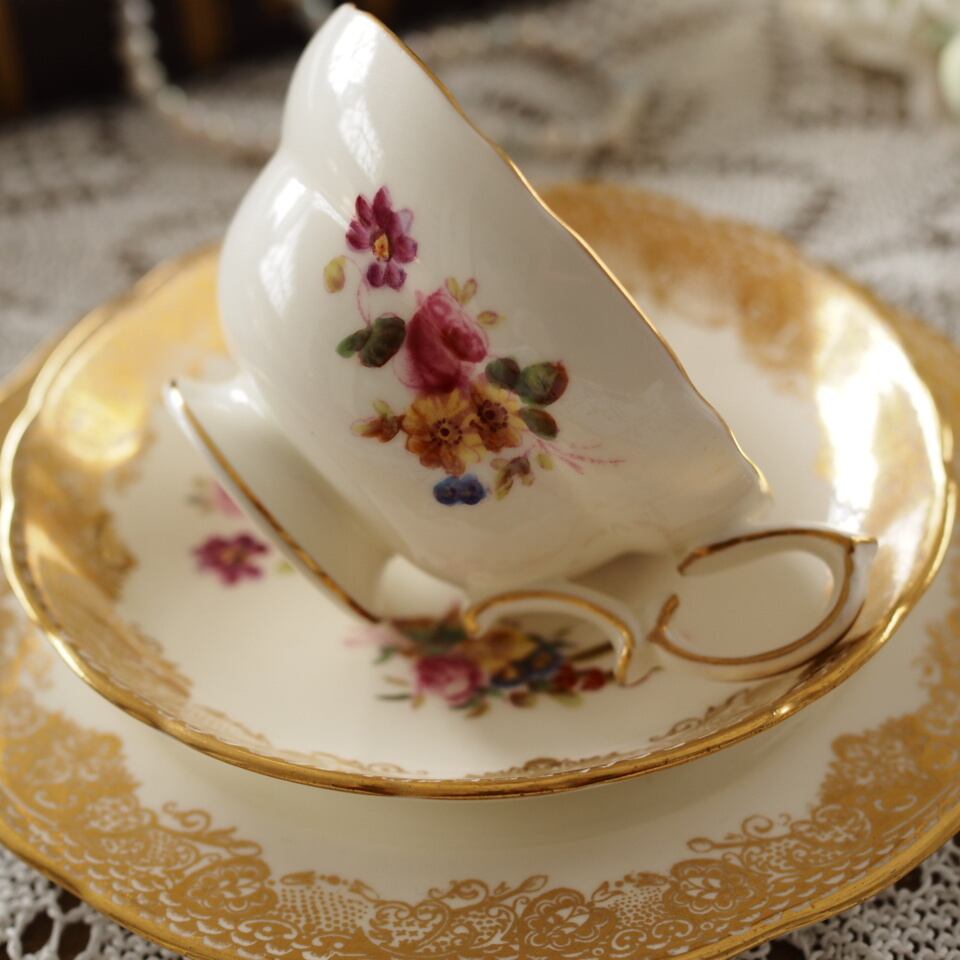 美品】英国ハマースレイ ドレスデンスプレイ トリオD プレート大