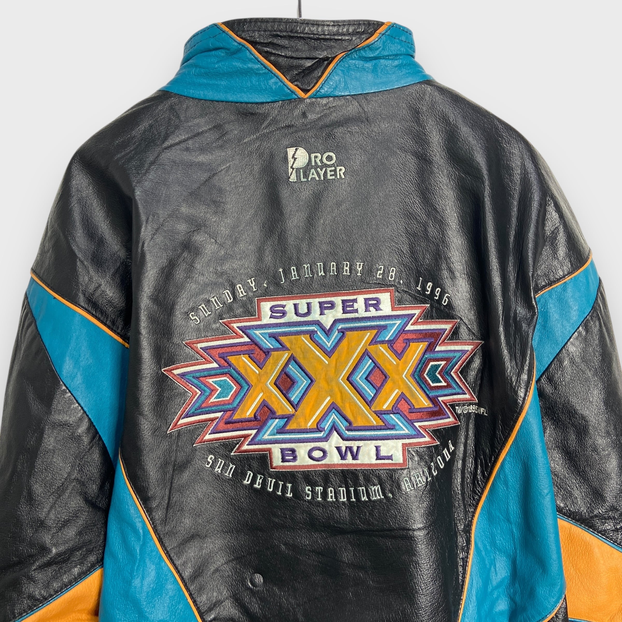 90s PROPLAYER NFL スーパーボウル レザースタジャン 黒 M | 古着屋 Uan