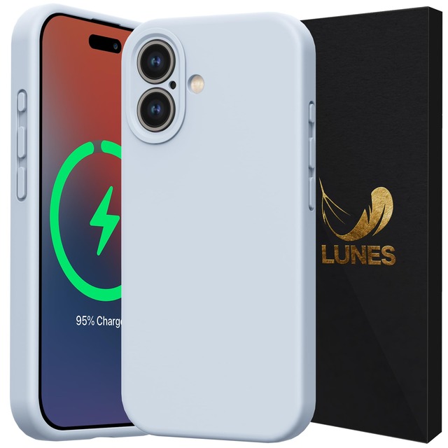 LUNES iPhone 17 用 ケース MagSafe対応 カメラ保護 マグネット搭載 耐衝撃 アイフォン 17 カバー 水色