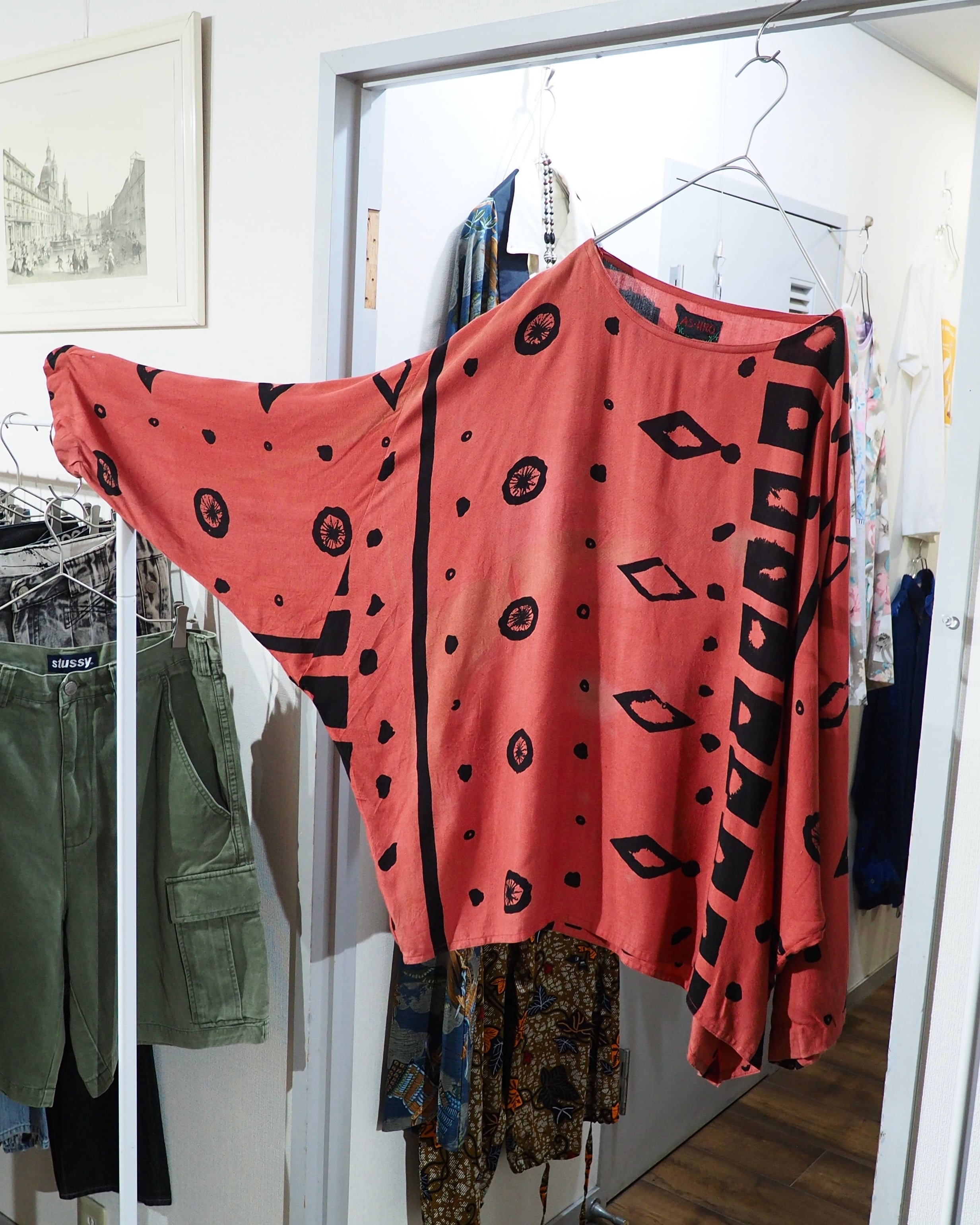 Poisonous Ethnic patterns × Charm custom vintage loose Dolman Sleeve Tee