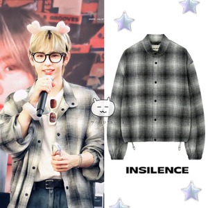 在庫少なめ★RIIZE ショウタロウ 着用!!【INSILENCE】Linen Check Blouson BLACK