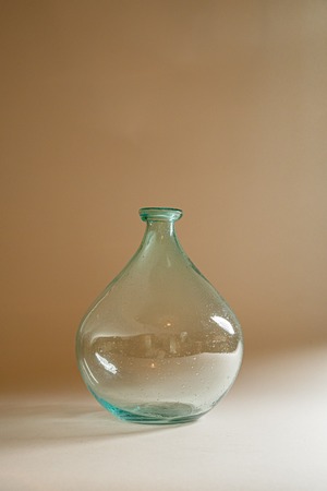 フラワーベース　ガラス花瓶　ブルー　M