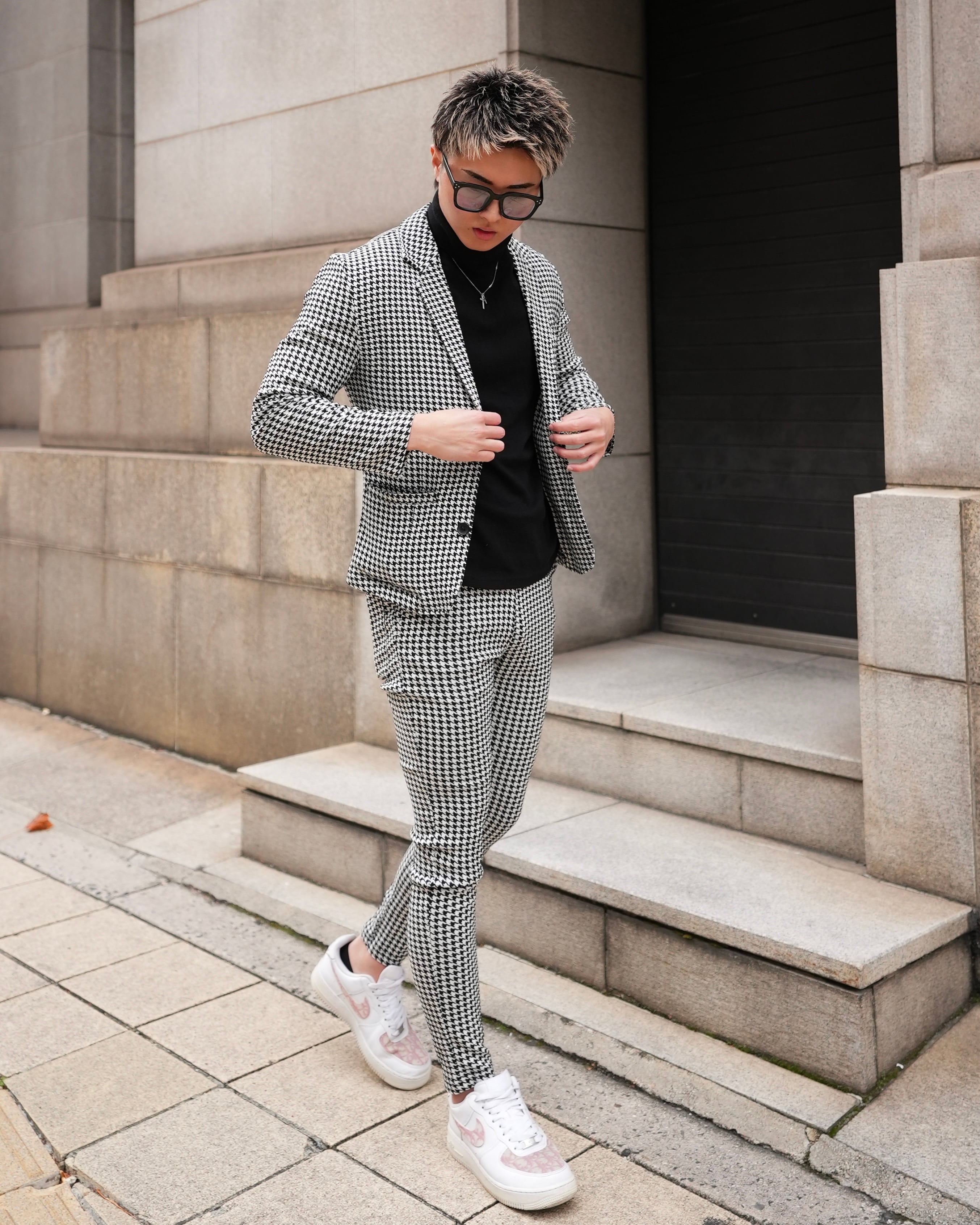 千鳥柄 RELAX SLIM JACKET【BEL24-020】 | BELINDA OFFICIAL