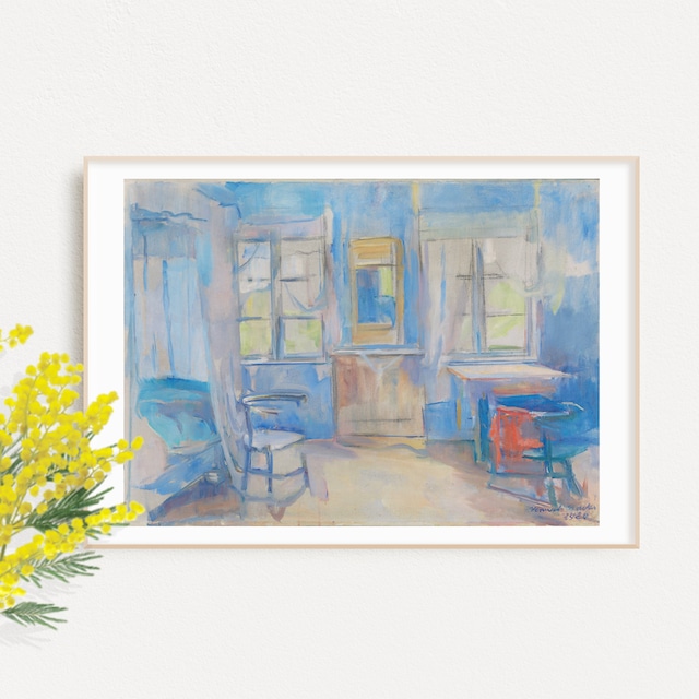 ハリエット・バッカー Interior from Einabu in Foldal 名画デザインポスター 部屋 風景画 AP030