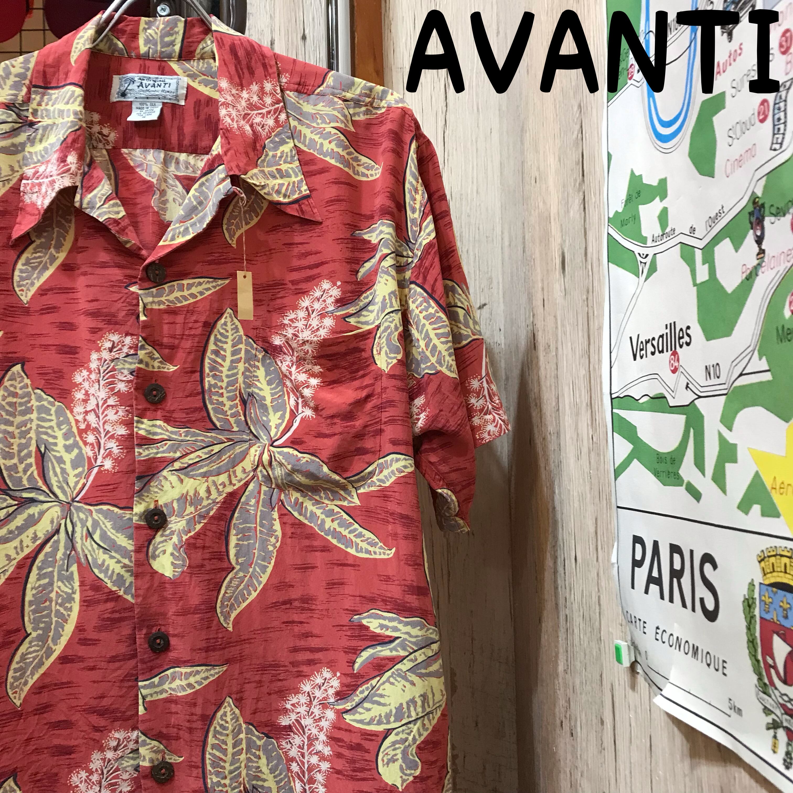 AVANTI アヴァンティ シルク製アロハシャツ M 古着 (1341) | 温