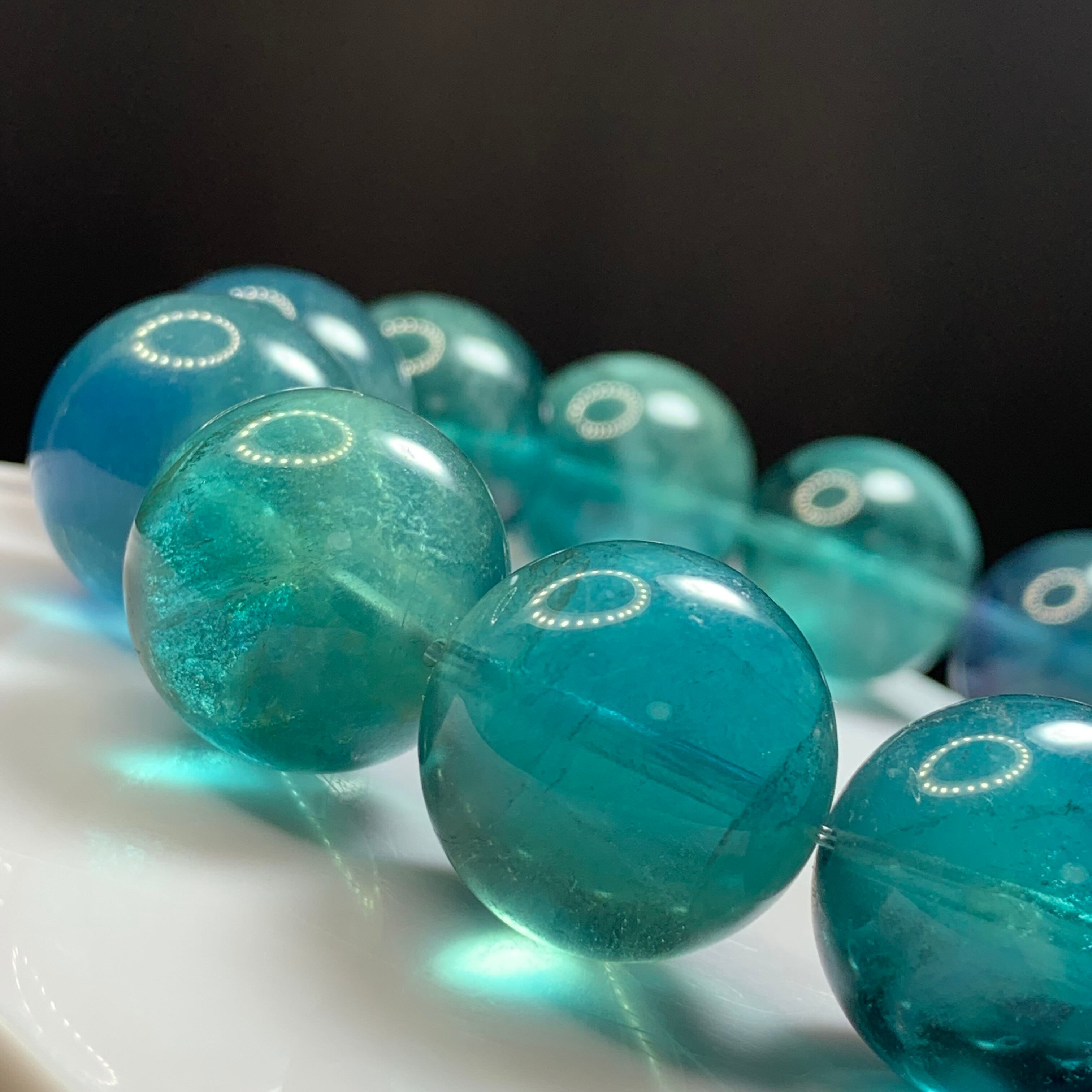 希少な大玉！前後約17.5~18mm 大玉フローライト ブレスレット