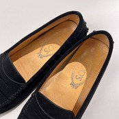 TODS トッズ スエード レザー ローファー ドライビングシューズ 35 1/2 (約22.5~23.0cm) /ブラック/箱付き