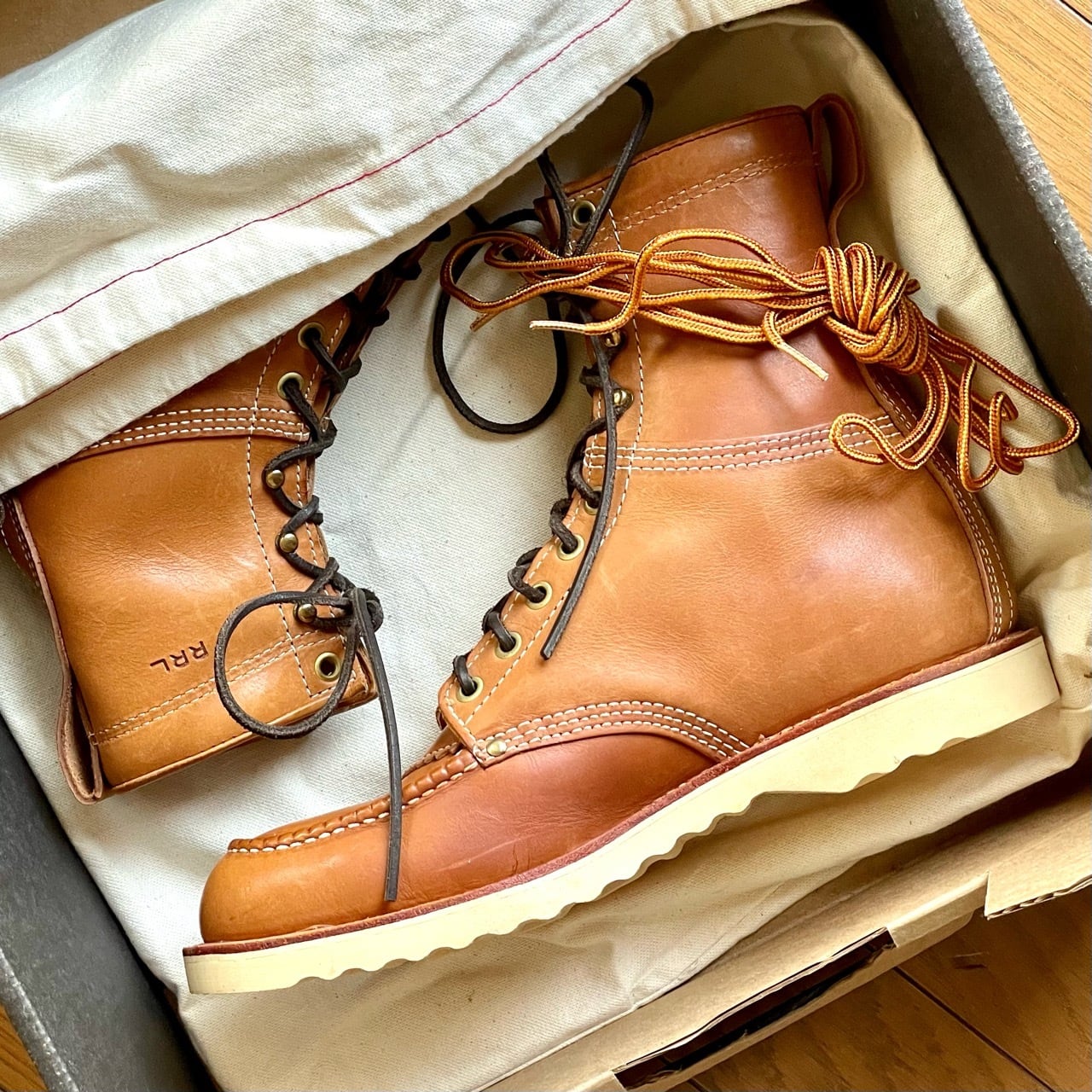 NOS(新古品) RRL アメリカ製 BRUNEL BOOTS(ブルネルブーツ) ラセット