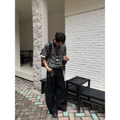 VINTAGE ストリート ハーフジップポロシャツ T2090