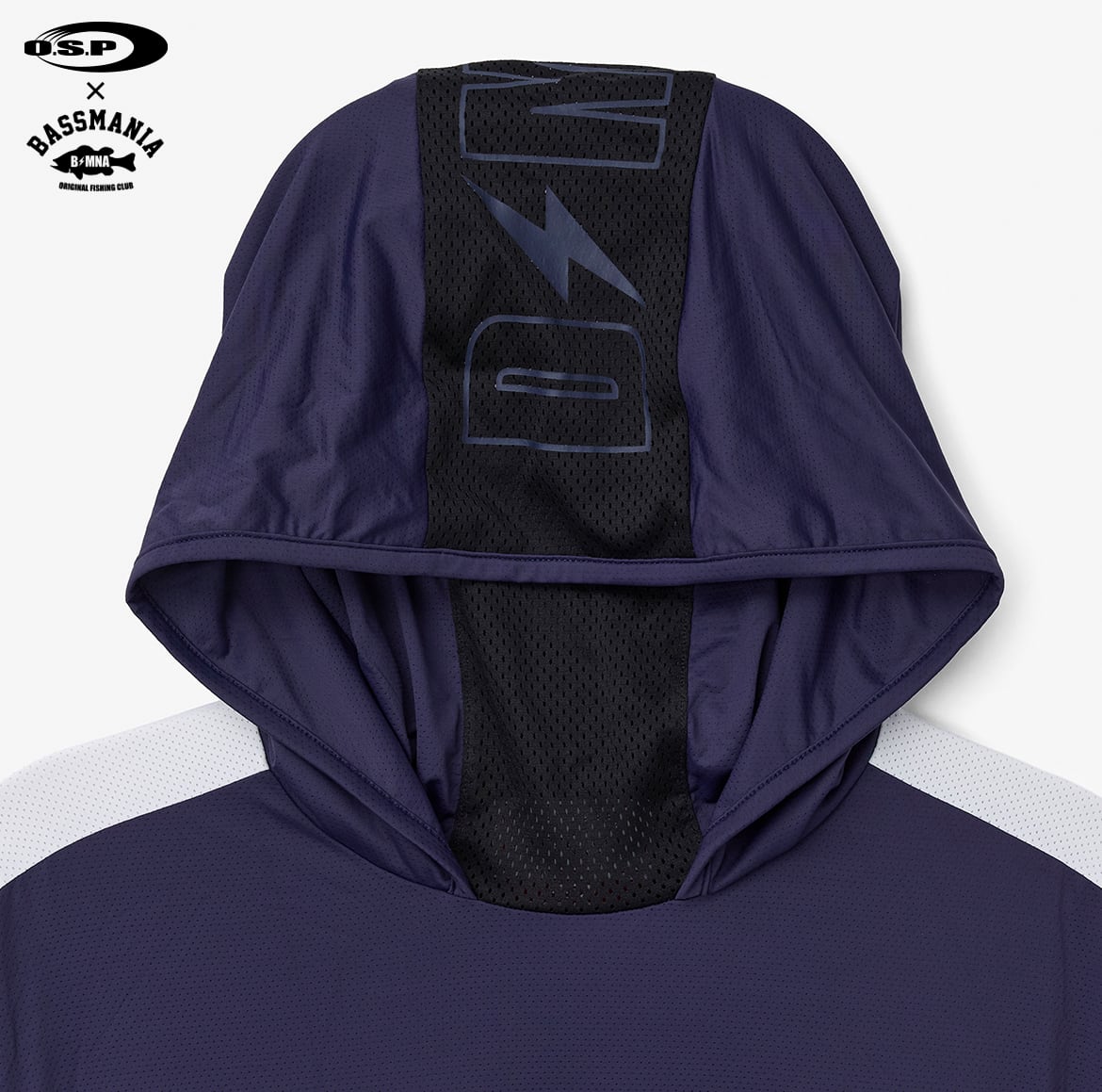 O.S.P×BASSMANIA】UVドライメッシュプルフーディ［NVY×WHT］［LIMITED