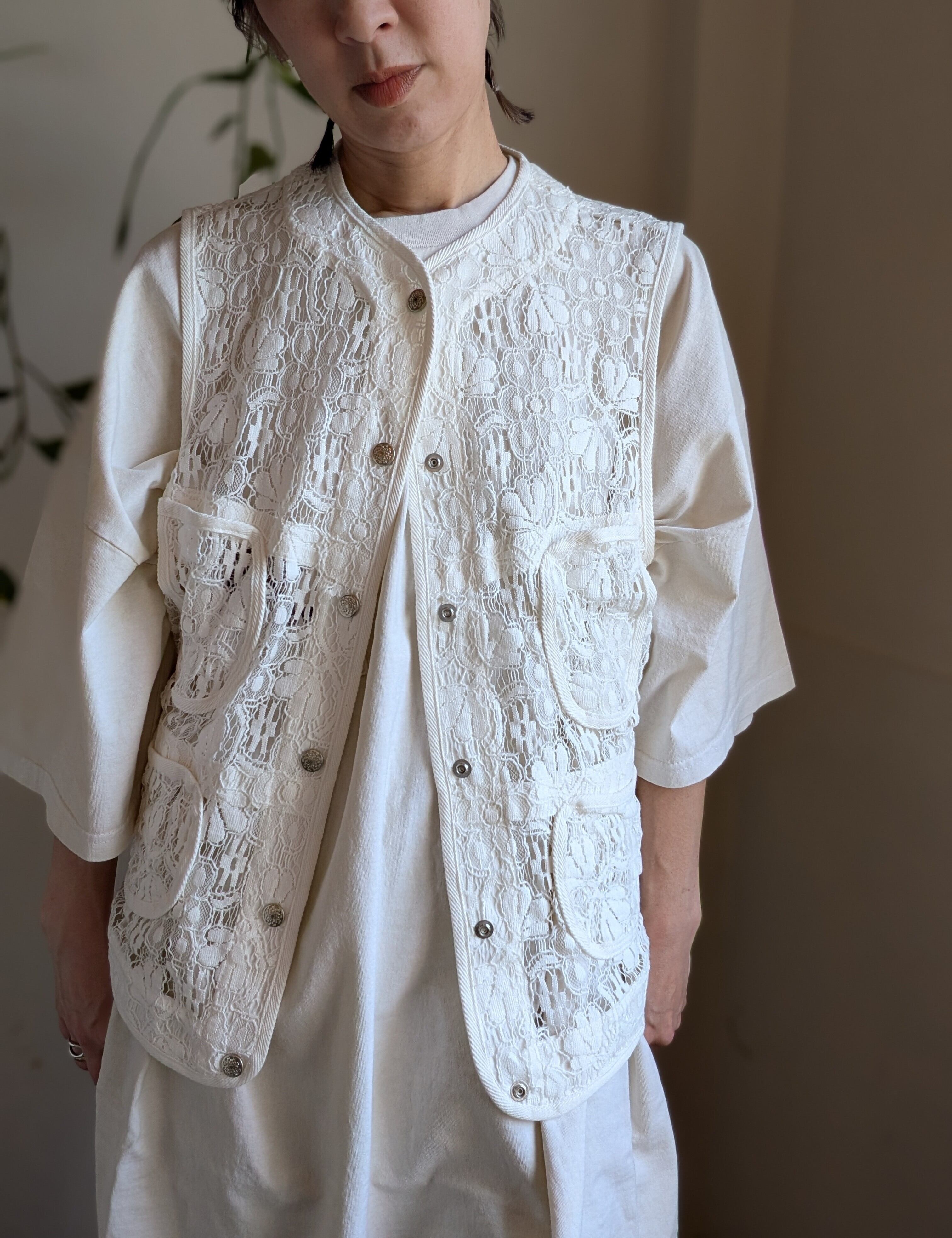 トップス LACE WORKPOCKET VEST