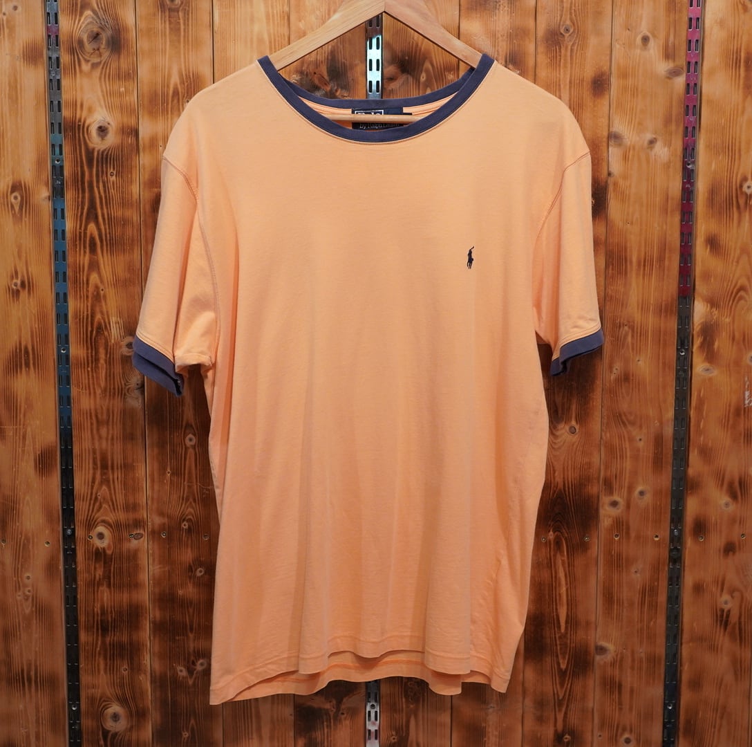 90s ralphlauren リンガーTシャツ L/ラルフローレン