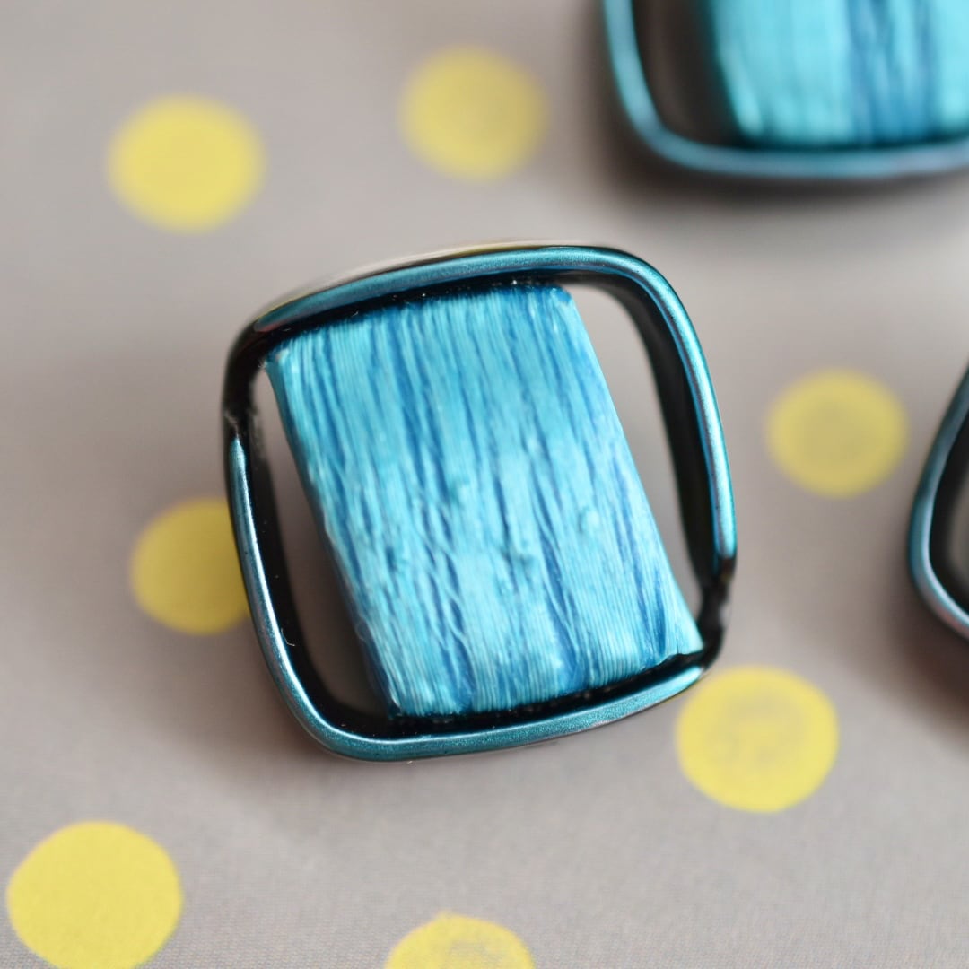 スクエア ブラックフレーム×メタリックスカイブルー 22㎜