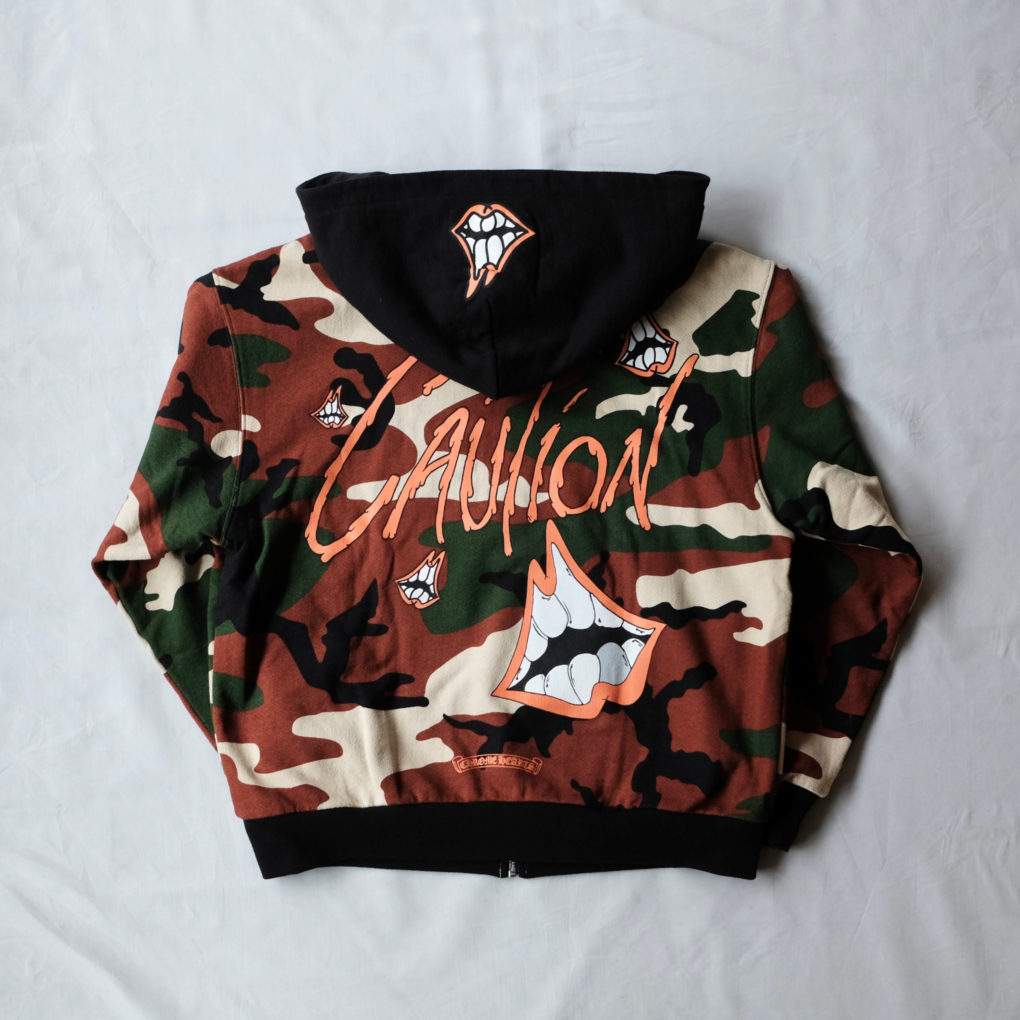 CHROME HEARTS Matty Boy PPO CAUTION ZIP UP HOODIE CAMO | safarionline