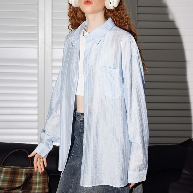 sheer loose shirt　シアールーズシャツ　J0210