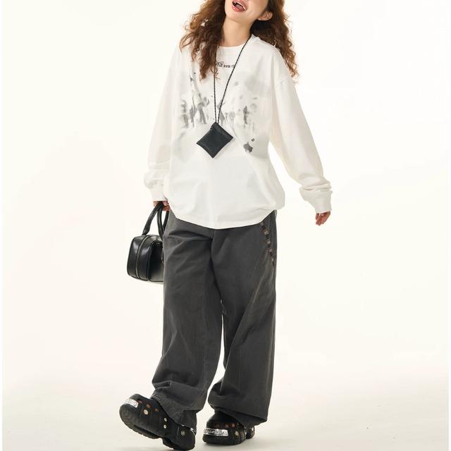 silhouette graphic long tee　シルエットグラフィックロングティー　J2165