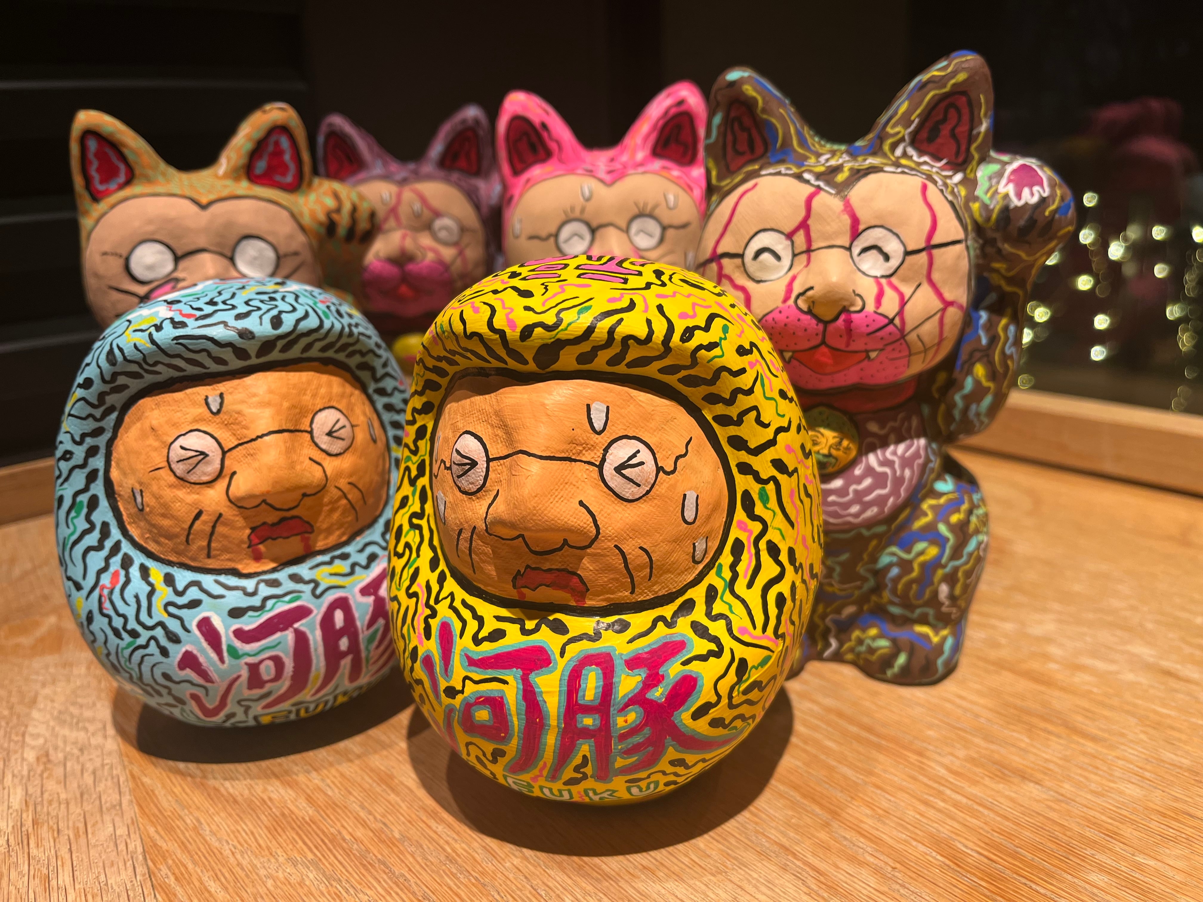 ピンクの精子の招き猫・裏面も表のよう・猫 | 根本敬小売店ーTakashi