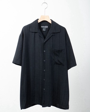 shadow stripe open color silk shirt