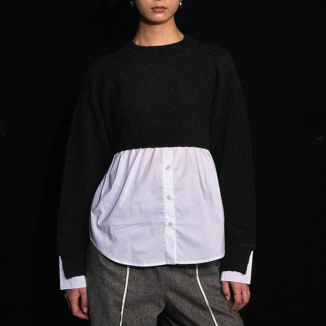 【 VERSEAU 】レイヤードヘムニットトップス