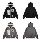 ストリート ファーカラーパッチプリント ジップパーカー T2021