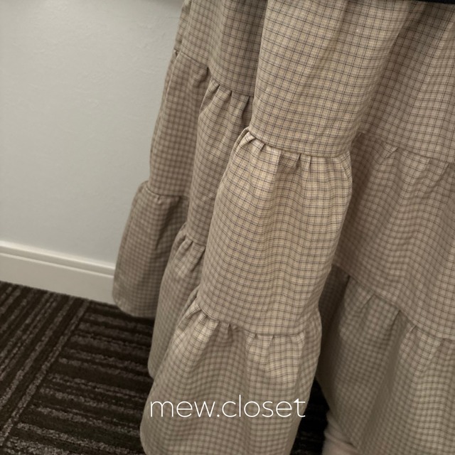 【即納】digreen / check ruffle skirt