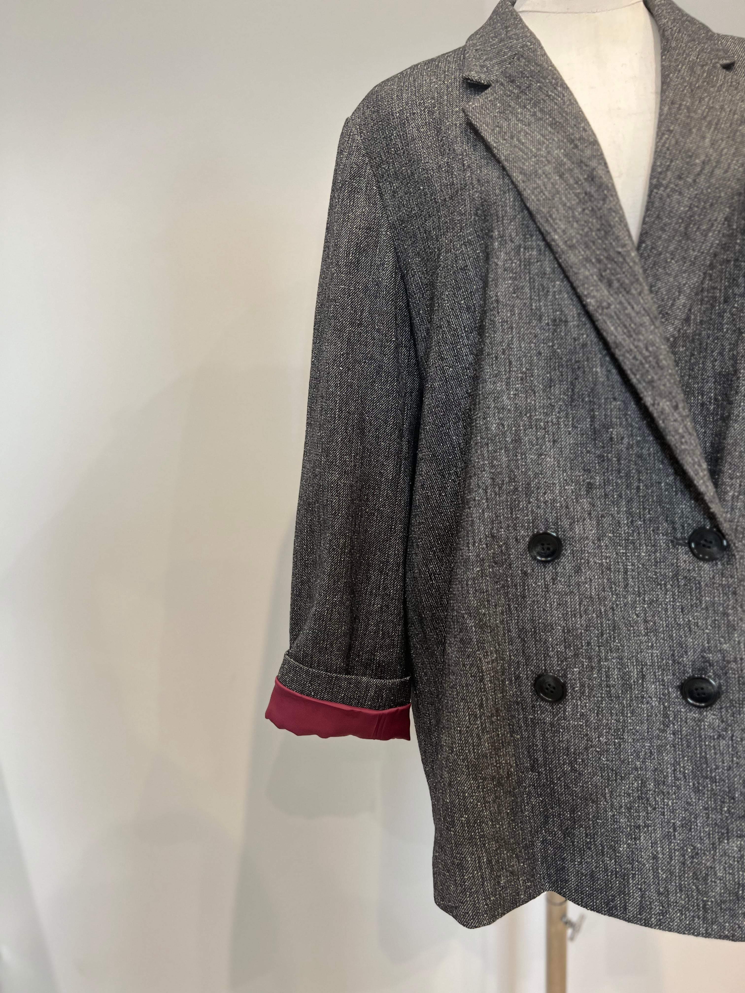 【PASSIONE】セットアップ可 杢ツイード調ウール混ジャケット 536414