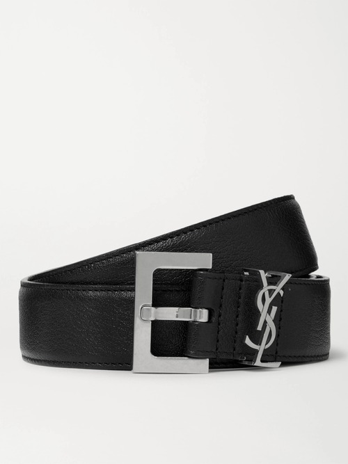 SAINT LAURENT　3㎝　フルグレインレザーベルト　ブラック