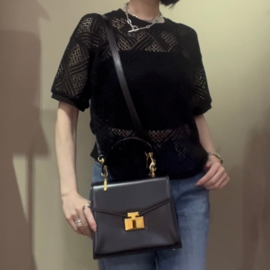 TIFFANY&CO.】2613 本革レザー 2WAYショルダーバッグ レザー ブラック