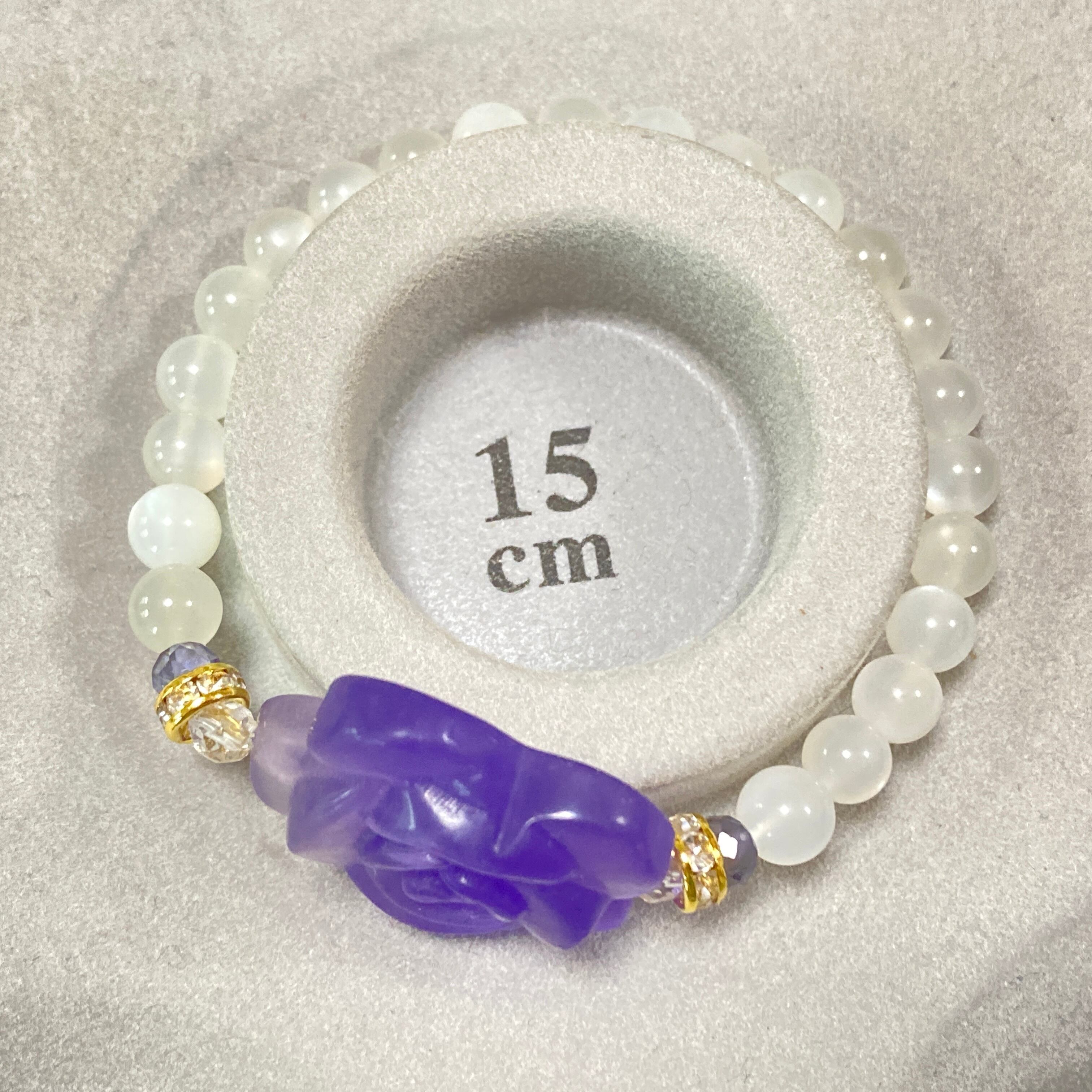 フローライト薔薇×カット入り水晶×アイオライト 天然石ブレスレット(シリコンゴムタイプ) | Masquerade -マスカレード- powered by BASE フローライト薔薇×カット入り水晶×アイオライト 天然石ブレスレット(シリコンゴムタイプ) | Masquerade -マスカレード- powered by BASE
