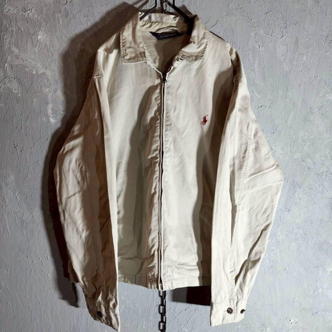 チャップスラルフローレン 90s ハリントンジャケット XL ベージュ 刺繍ロゴ polo Ralph Lauren ポロラルフローレン 90s スイングトップ ブルゾン