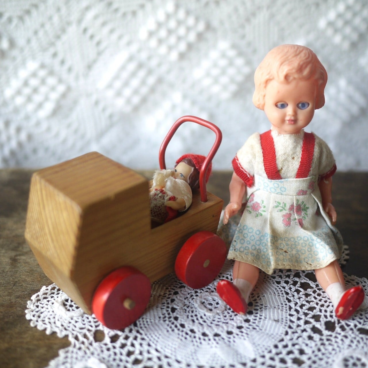 木製ベビーカー ミニチュア ドールハウス ドイツ