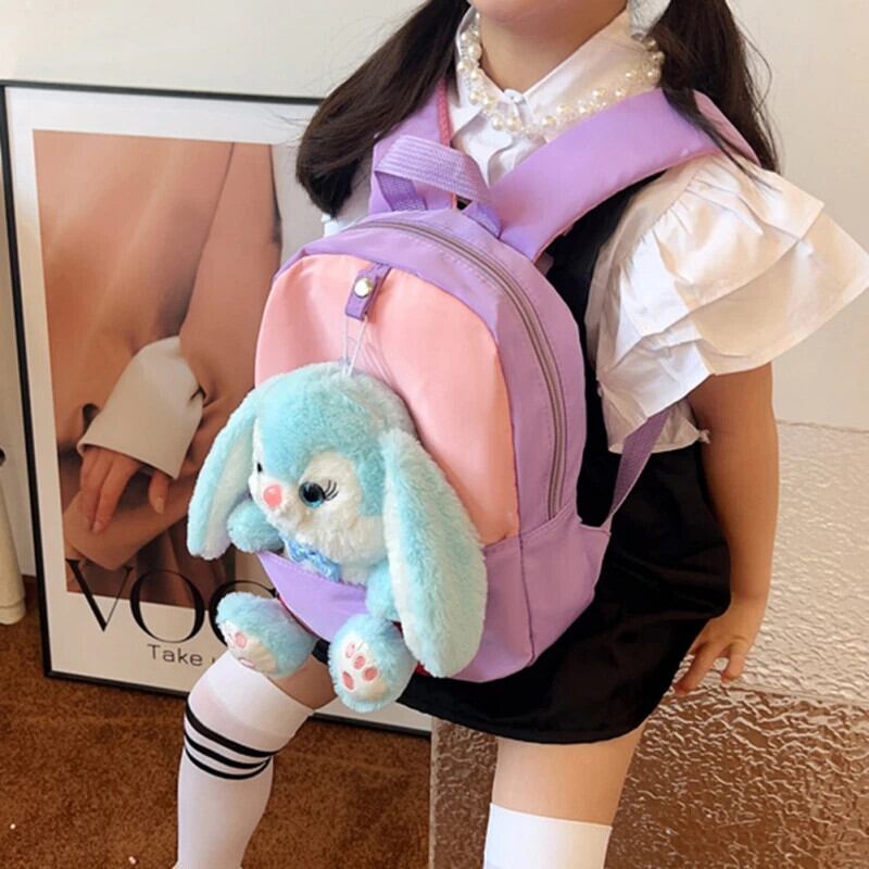 うさぎ顔ぐるみ付きサークルフリルポシェット