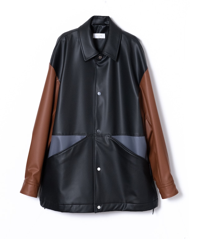 LAMINATE BLOCKING COACH JACKET（BLK）