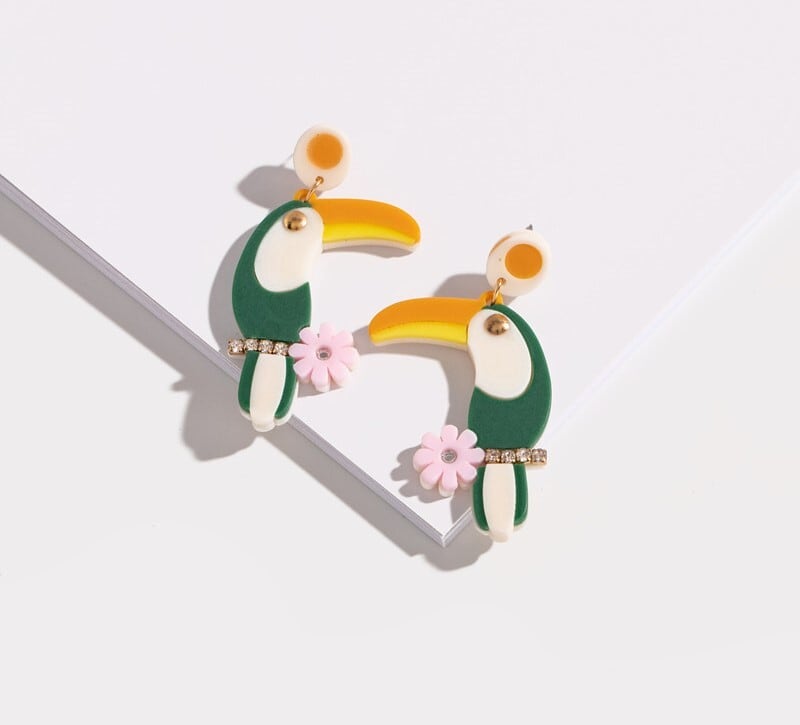 オウムピアス イヤリング 動物 鳥 アクセサリー リゾート バカンス