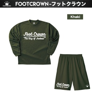 フットクラウン シンプルデザイン長袖プラクティスシャツ&パンツ 上下セット "ハワイアンロゴタイプ"