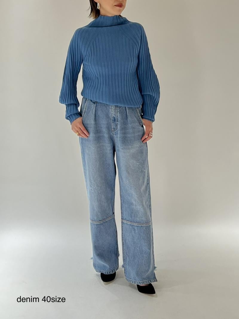 追加【YENN/CHIGNON】タックワイドdenim