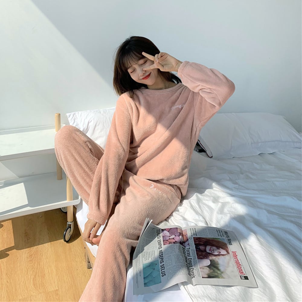フリース パジャマ セットアップ レディース 韓国 秋冬 ルームウェア フリース パジャマ セットアップ レディース 韓国 秋冬 ルームウェア