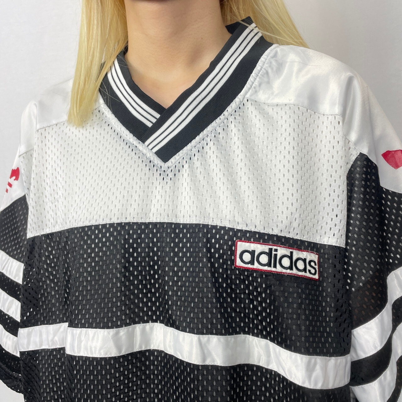 adidas メッシュ切り替え フットボール ゲームシャツ メンズXL相当 