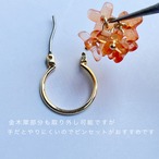 4wayで愉しむ　金木犀のフープピアス　フープイヤリング　キンモクセイ　きんもくせい　2way 3way