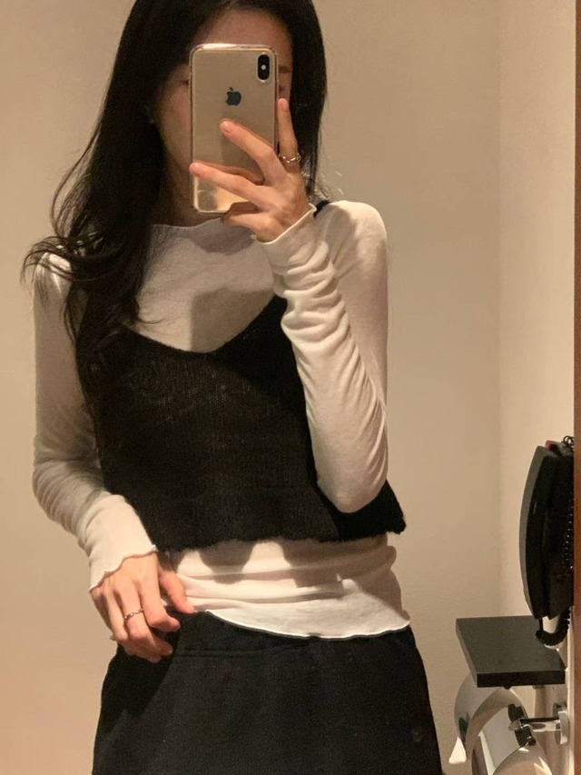 (予約) afarrier /  Mohair frill bustier knit 4color