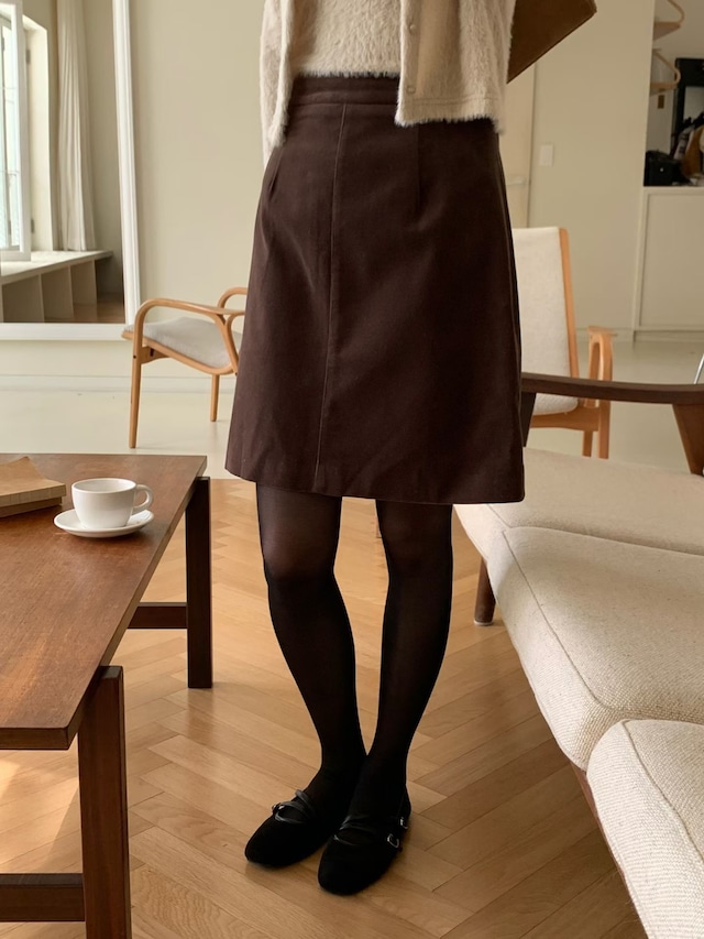 (予約) signature / Velvet suede skirt 2color