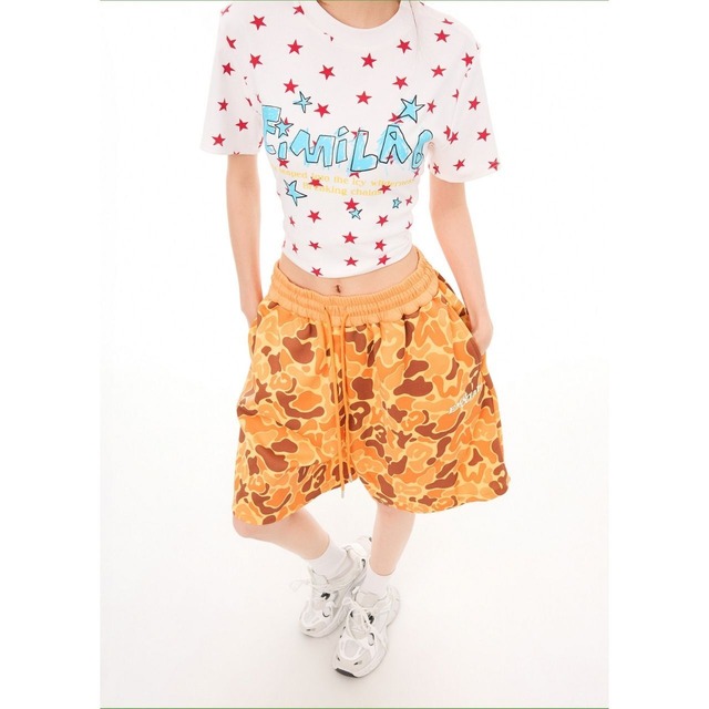 アーミーカモワイドスウェットハーフパンツ 2col R02508