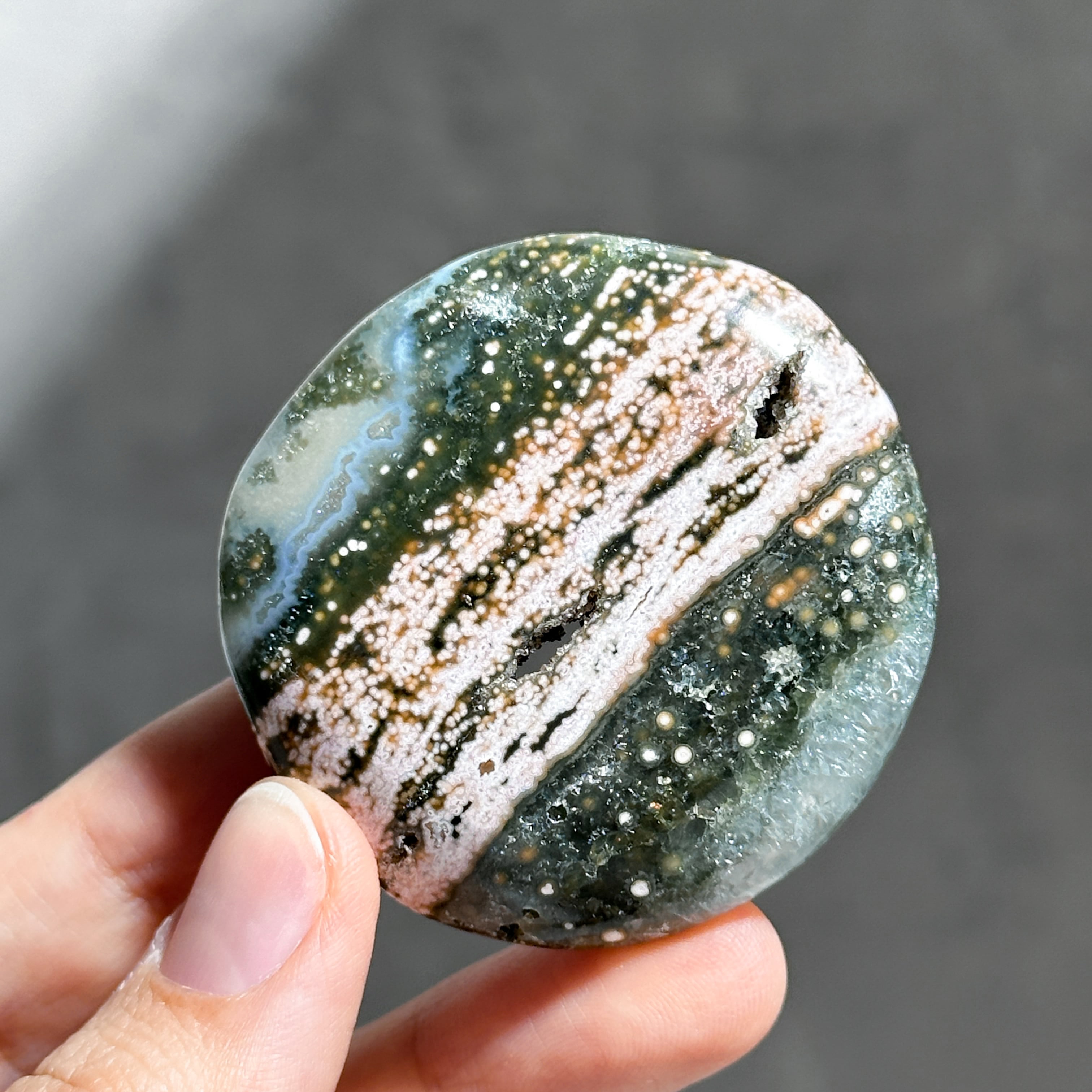 オーシャンジャスパー パームストーン43◇ Ocean Jasper ◇天然石