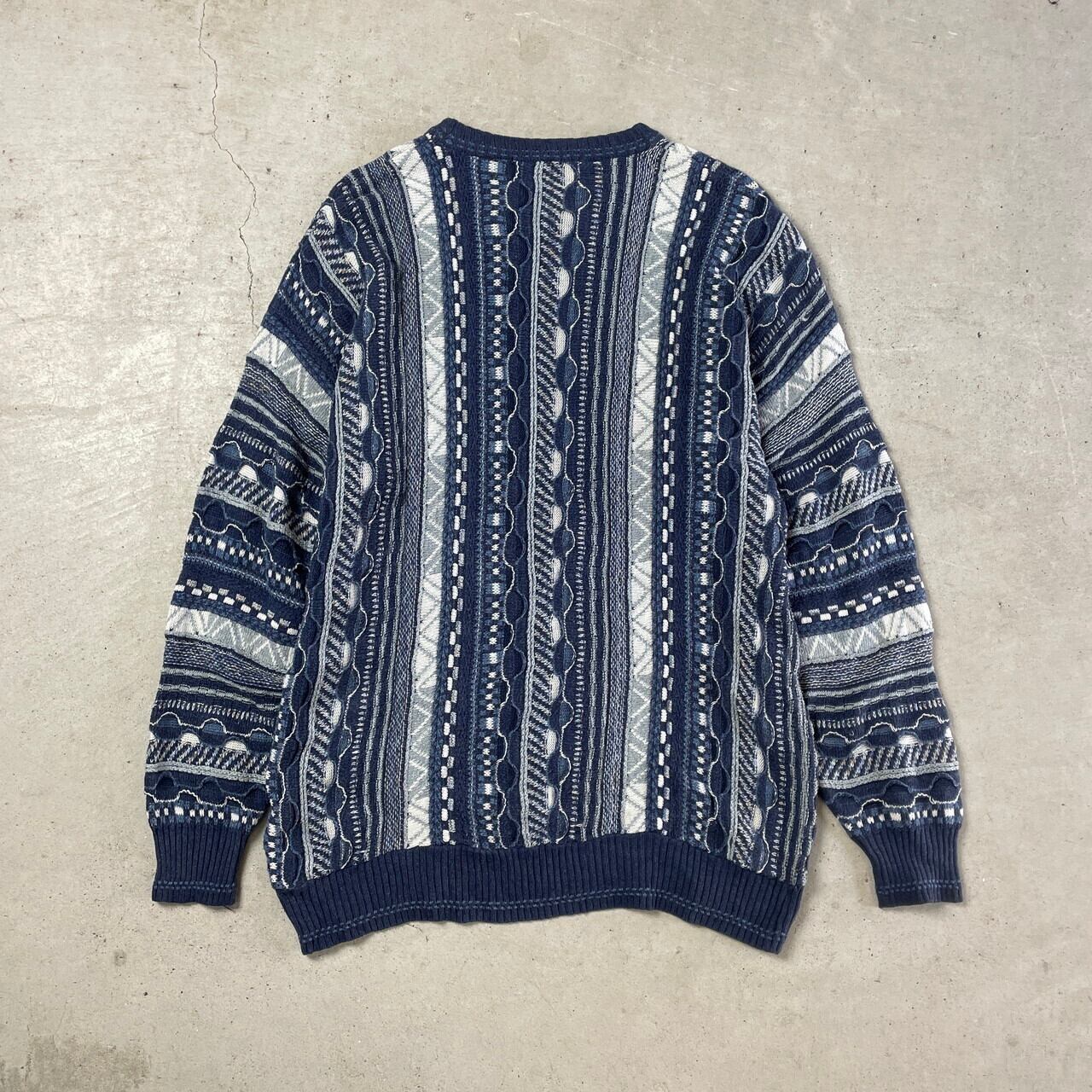 FLORENCE TRICOT クージー風 3Dニット 総柄 コットンニットセーター 