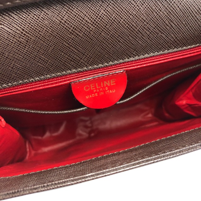 CELINE セリーヌ  トリオンフ ロック 型押しレザー 2way  ショルダーストラップ ブラウン vintage ヴィンテージ オールド wne7kc