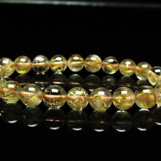 ルチルクォーツ ブレスレット 8mm タイチンルチルクォーツ タイチンルチル 一点物 メール便可 [M便 1/10] 111-49028